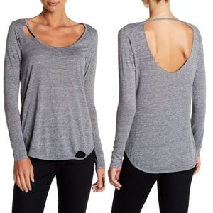 CHASER Gray Distressed DECONSTRUCTED T-Shirt XS